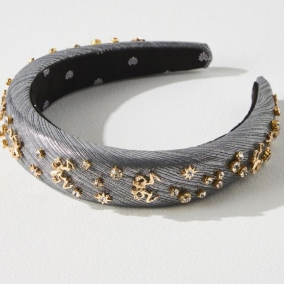 Lele Sadoughi Zodiac Gemini Alice Headband in Pewter Gray - Picture 1 of 10
